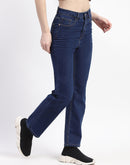 Madame Straight-Fit Dark Blue Cotton Jeans