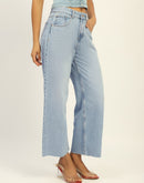 Madame Mid Rise Solid Ice Blue Denim