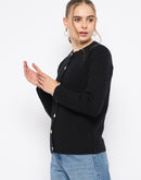 Madame Round Neck Black Cardigan