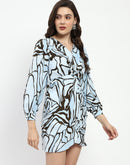 Madame Butterfly Print Wrap Style Dress