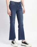 Madame Ripped Frayed Hem Flared Denim