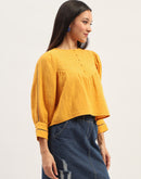 Madame Bishop Sleeve Mustard Yellow Top