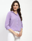 Madame Solid Purple Regular Shirt