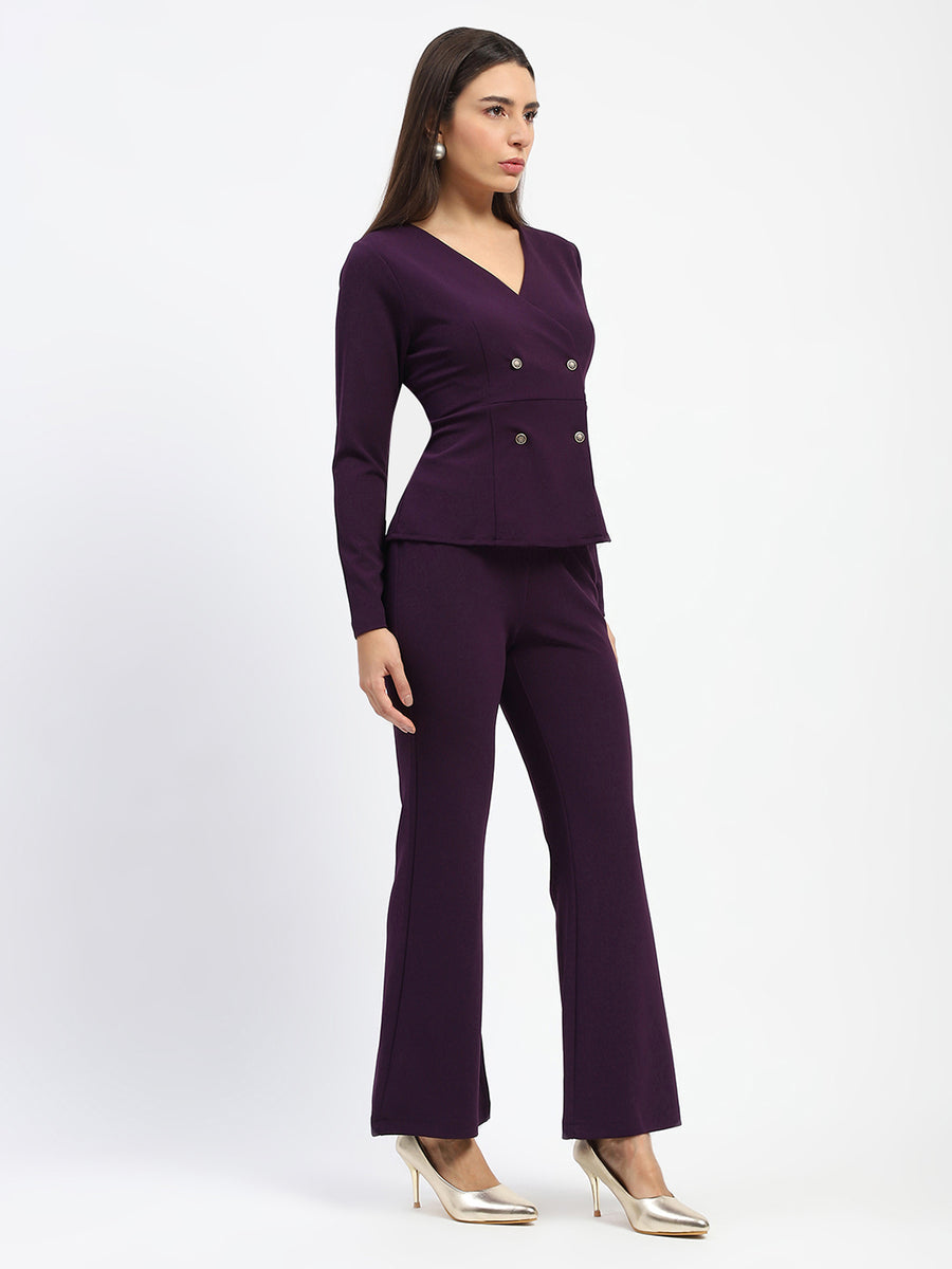 Madame Purple Double-Breasted Co-ord Set