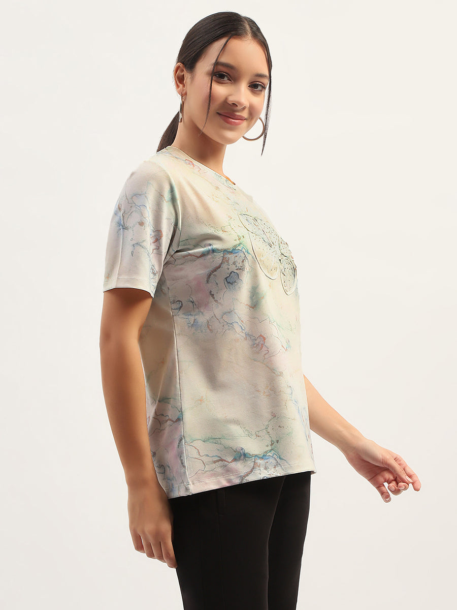 Madame Printed White T-Shirt