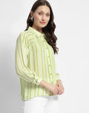 Madame Lime Green Stripe Shirt