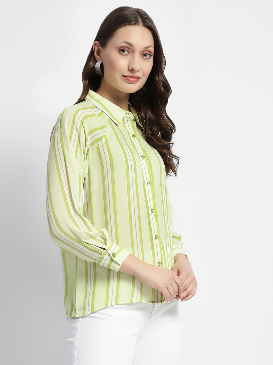 Madame Lime Green Stripe Shirt