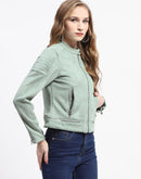 Madame Mint Faux Suede Biker Jacket