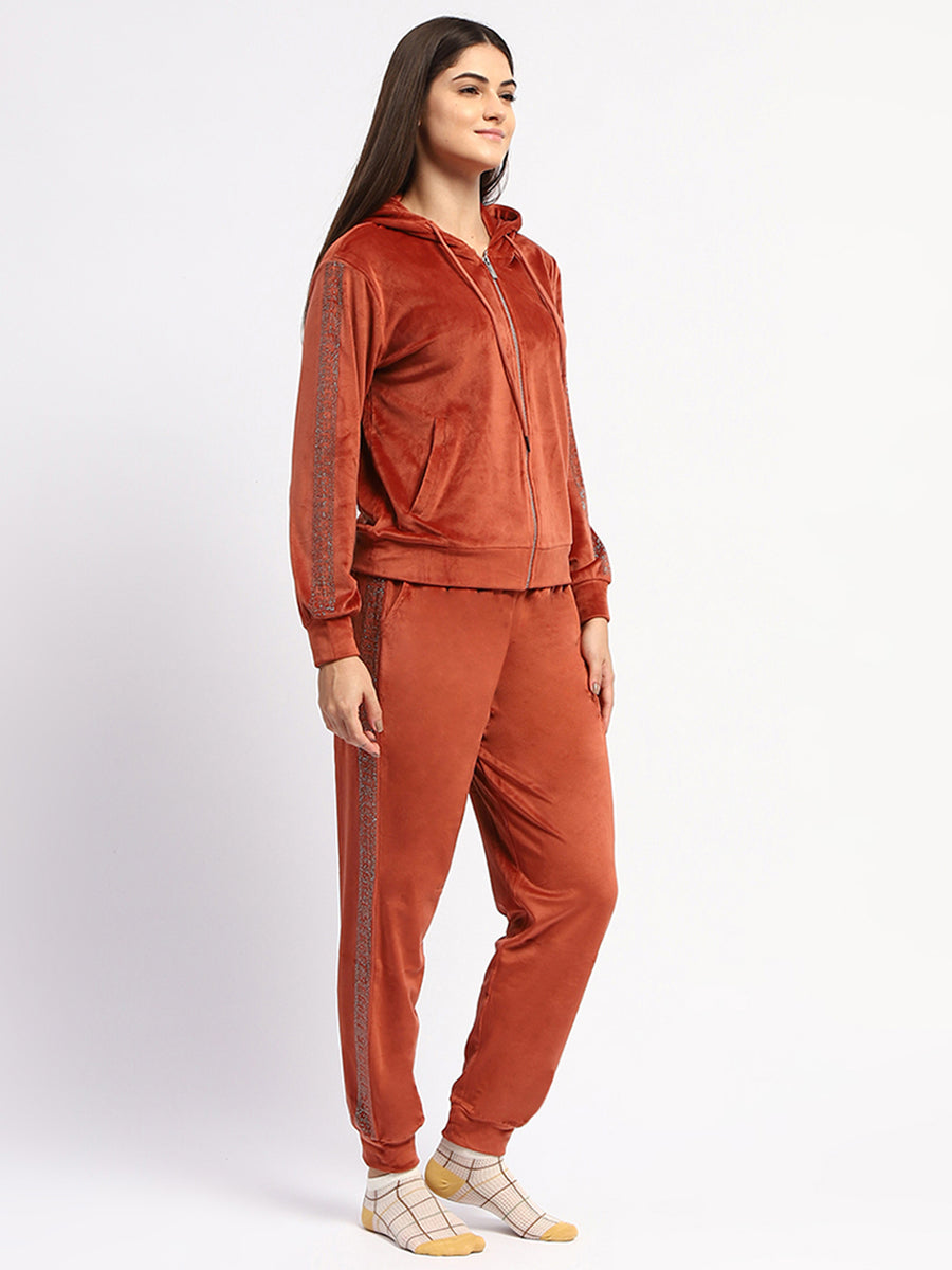 mSECRET Zipped Rust Top and Bottom Night Suit