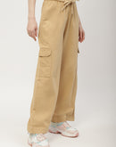 Madame Solid Yellow Cargo Jeans