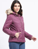 Madame Corduroy Two In One Plum Quilted Jacket