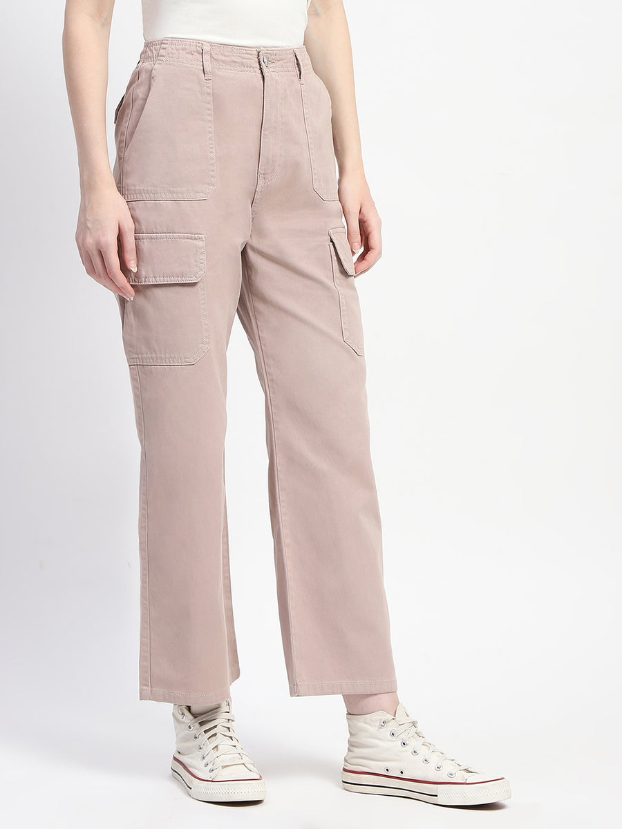 Madame Relax Fit Straight Khaki Cargo Pants