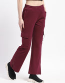 mSECRET Purple Wide-Leg Cotton Track Bottom