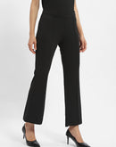 Madame Solid Black Flared Trouser