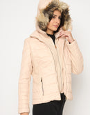 Madame Corduroy Two In One Beige Quilted Jacket