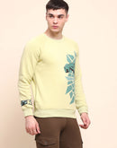 Camla Barcelona Graphic Printed Lime Green Cotton Sweatshirt