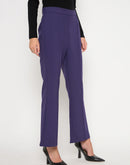 Madame Pleated Flared Purple Trousers