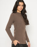 Madame Mock Neck Solid Mint Chocolate Skeeve