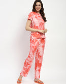 mSECRET Tie-Dye Effect Coral Nightsuit Set