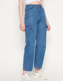 Madame Cotton Straight Fit Mid Blue Denim