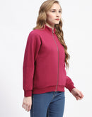 Madame Mock Neck Plum Cotton Sweatshirt