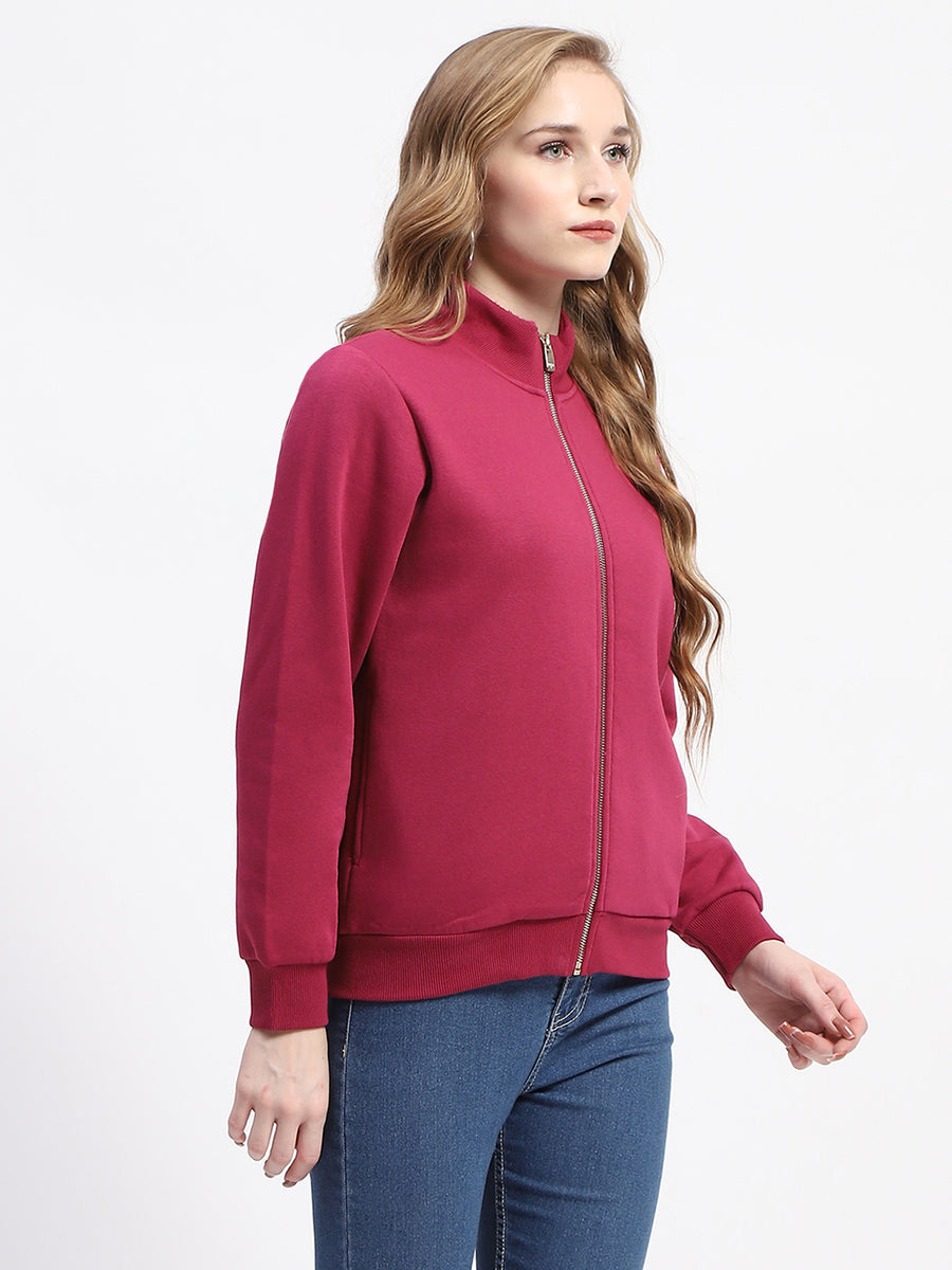 Madame Mock Neck Plum Cotton Sweatshirt