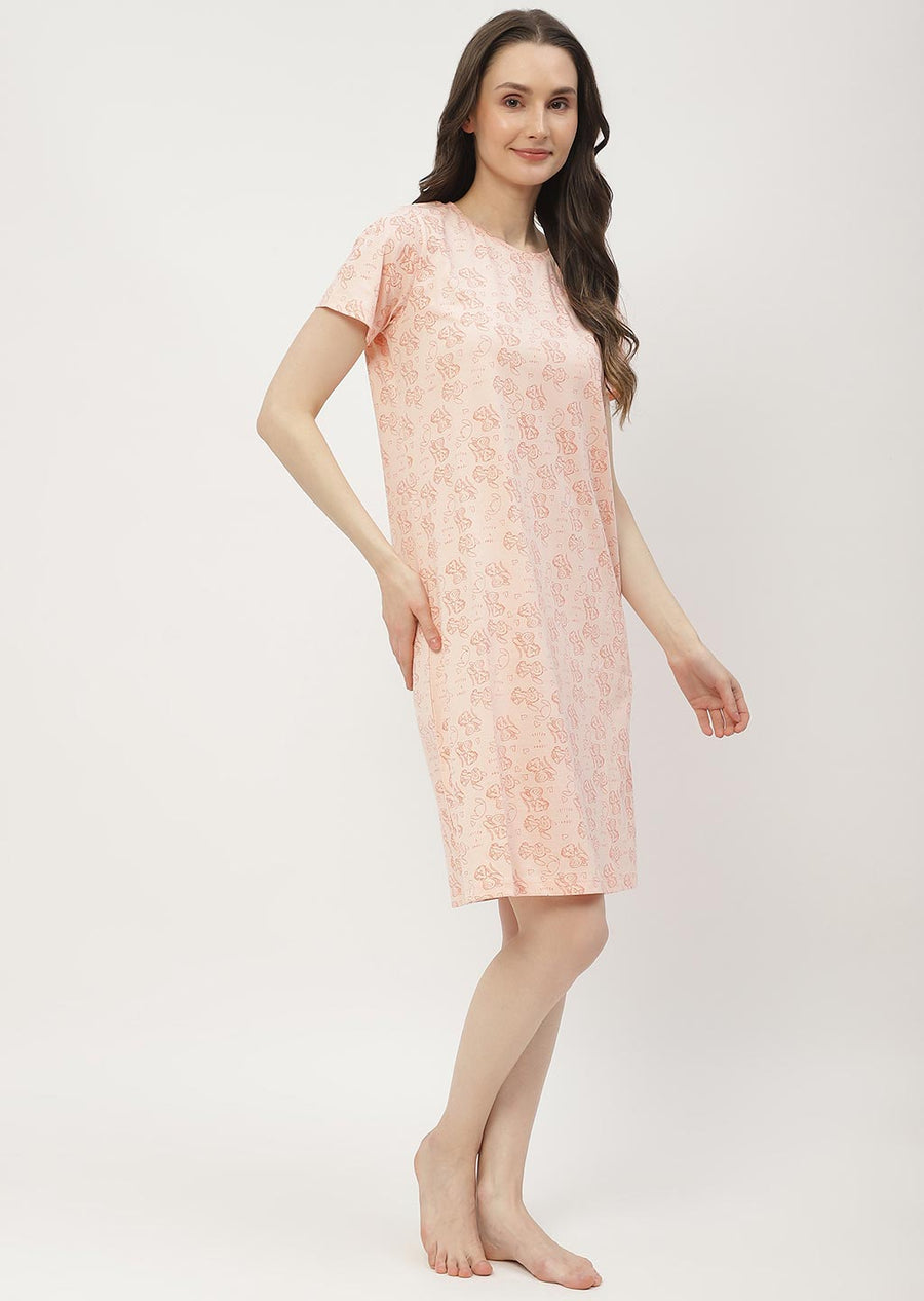 mSECRET Disney Printed Peach Night Dress