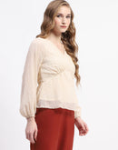 Madame Beige Empire Waist Top