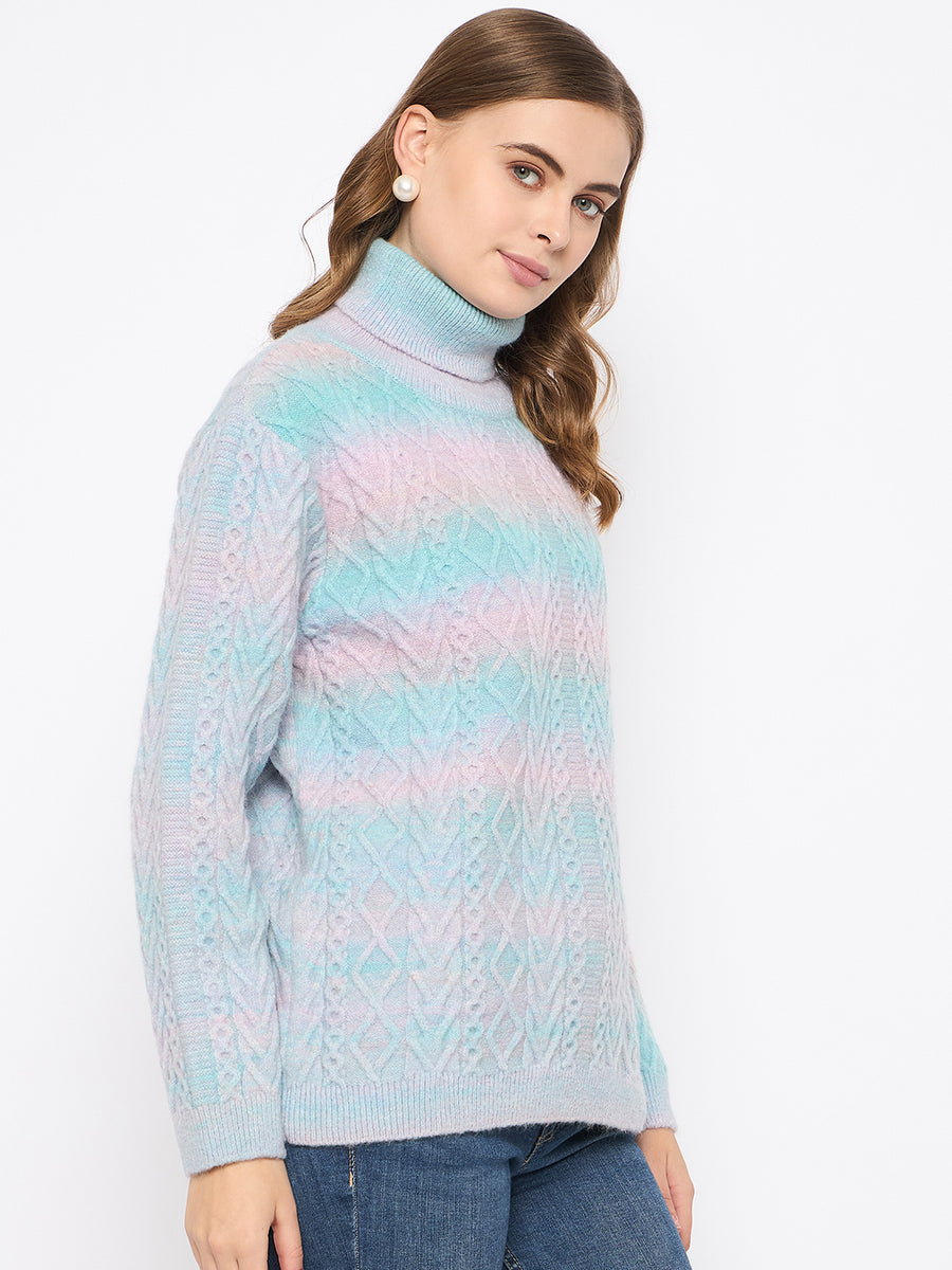 Madame Striped Multicolor Turtleneck Sweater