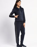 mSECRET Zipped Navy Blue Top and Bottom Night Suit