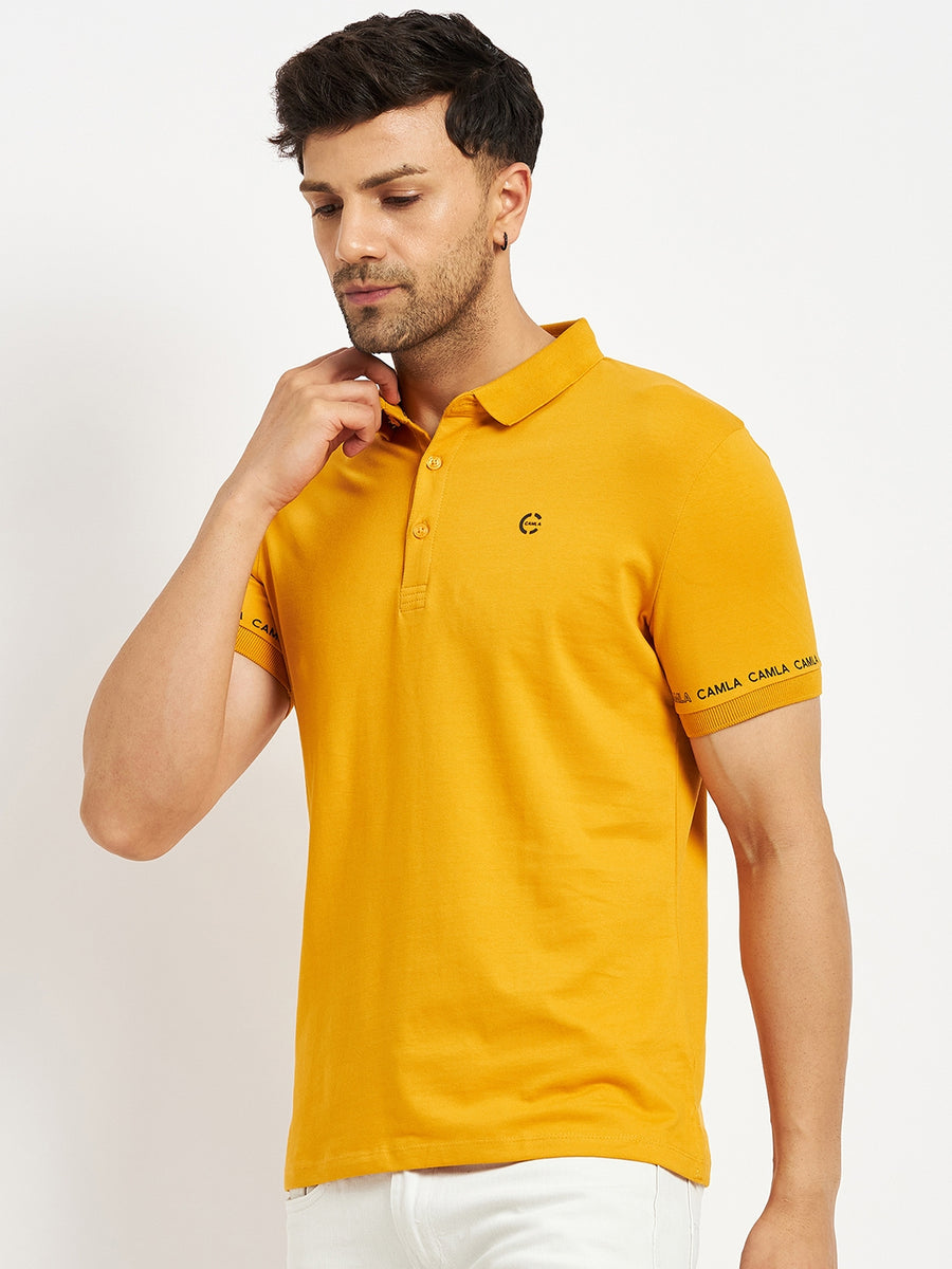 Camla Mustard T- Shirt For Men