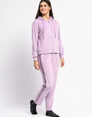 mSECRET Printed Zipped Top and Bottom Lavender Night Suit