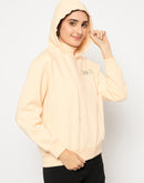 Madame Placement Printed Ivory Hooded Sweatshirt