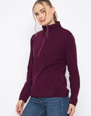 Madame Polar Fleece Half-Zipper Mulberry Sweatshirt