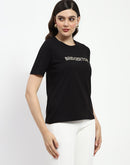 Madame Bridgerton Crystal Embellished Black T-Shirt