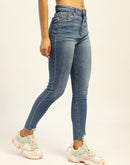 Madame Skinny Fit Raw Hem Cotton Light Blue Denim