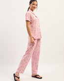 mSECRET Printed Pink Nightsuit Set