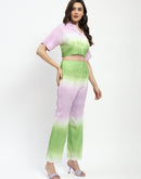 Madame Ombre Effect Green And Lavender Co-Ord Set