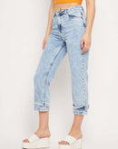 Camla Barcelona Low Rise Ice Blue Calf Length Jeans