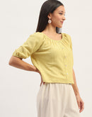 Madame Textured Solid Lime Top