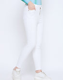 Madame Skinny Fit Cotton Blend White Denim