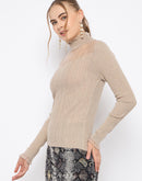 Madame Semi Sheer Fawn Knitted Top