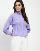 Madame Cinched Waist Lilac Shirt