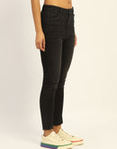 Madame Skinny Fit Raw Hem Cotton Black Denim