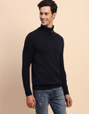 Camla Barcelona Cable Knit Turtleneck Navy Sweater