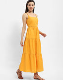 Madame Cami Neck Orange Tiered Maxi Dress