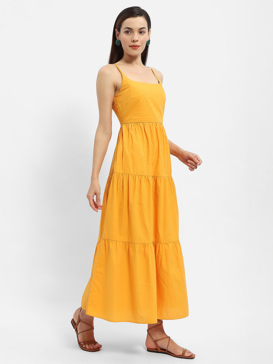 Madame Cami Neck Orange Tiered Maxi Dress