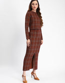 Madame Rust Plaid Skirt and Sweater Co-ord Set