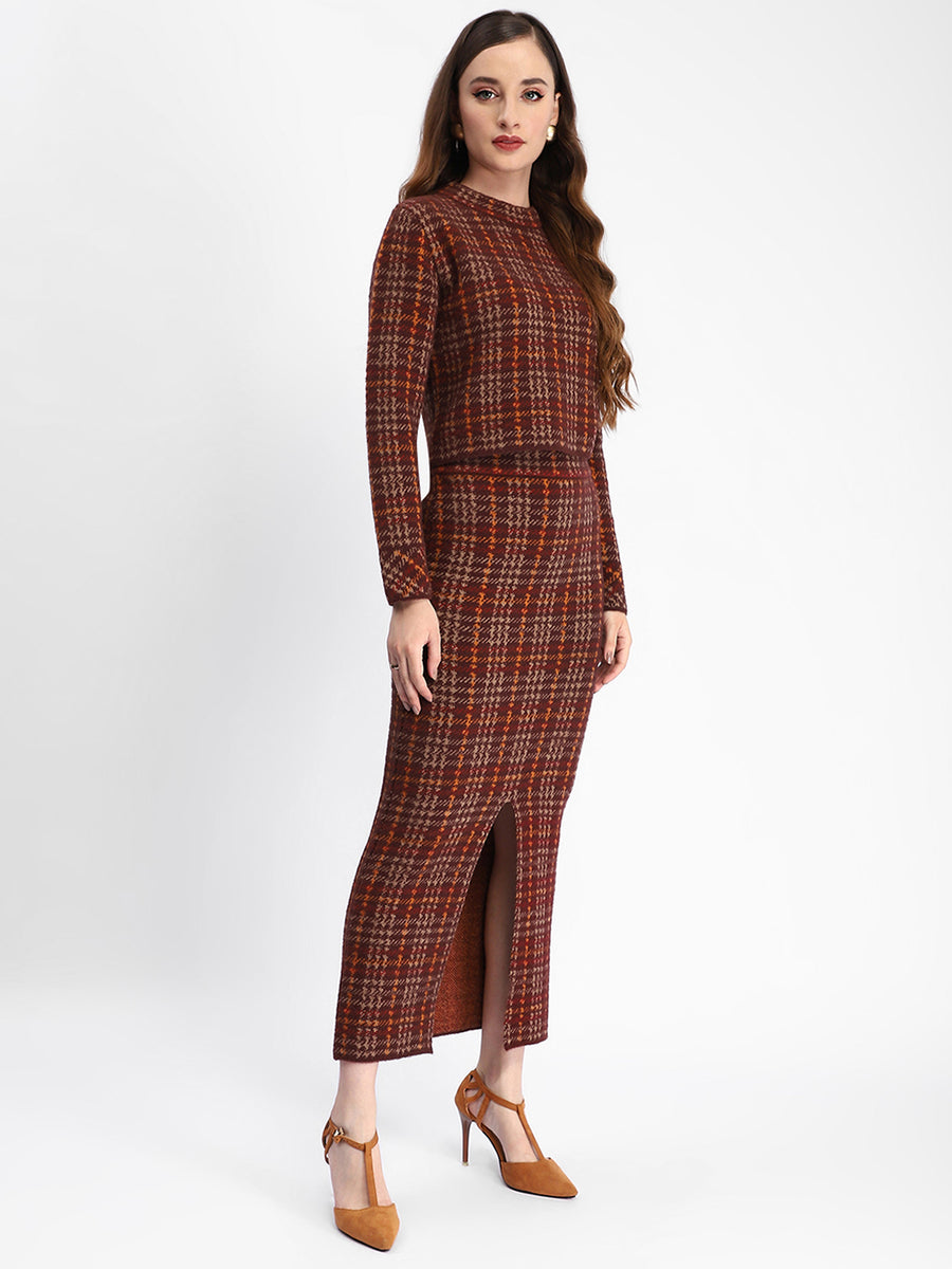 Madame Rust Plaid Skirt and Sweater Co-ord Set