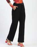 Madame Black Straight Fit Trousers